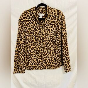 Women’s Dressbarn Long Sleeve Zip Jacket in Cheetah Print. Plus Size 2XL